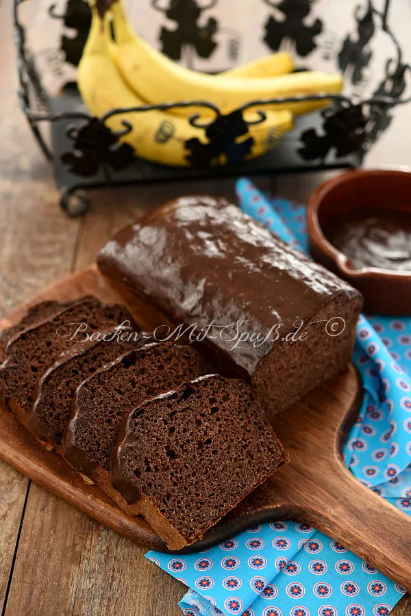 Schokoladen- Bananenbrot ohne Gluten und Zucker