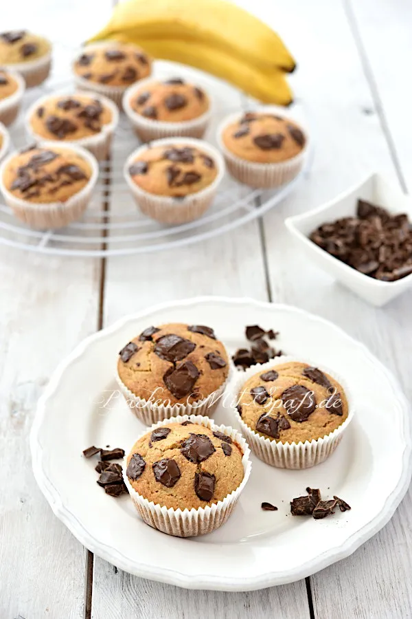 Glutenfreie Bananen-Muffins mit Schokostückchen