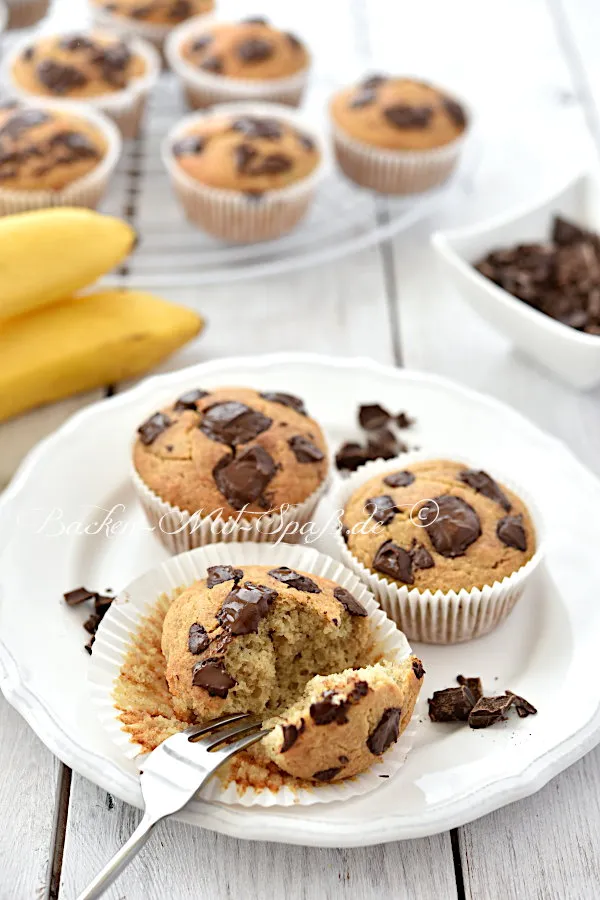 Glutenfreie Bananen-Muffins mit Schokostückchen