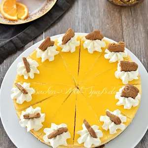 Orangen-Käsekuchen mit gezuckerter Kondensmilch