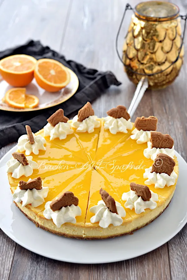 Orangen-Käsekuchen mit gezuckerter Kondensmilch