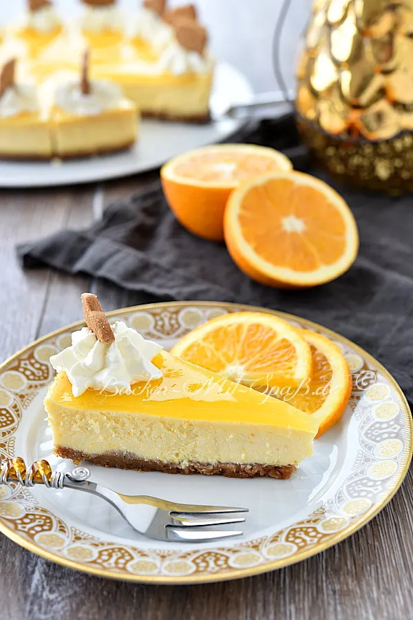 Orangen-Käsekuchen mit gezuckerter Kondensmilch