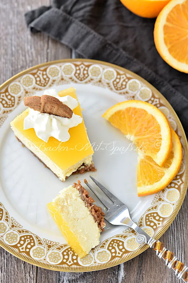 Orangen-Käsekuchen mit gezuckerter Kondensmilch