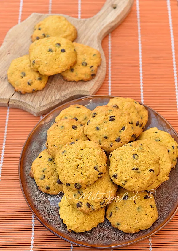 Kürbiskekse mit Schokostückchen