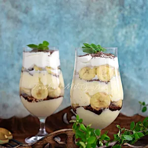 Bananen-Pudding-Dessert