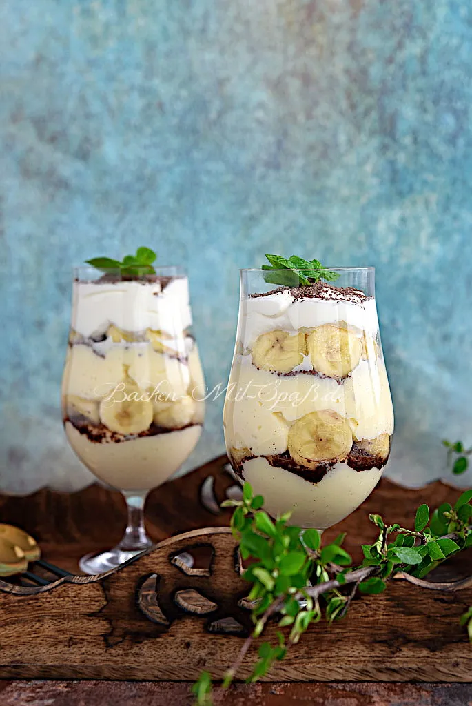 Bananen-Pudding-Dessert