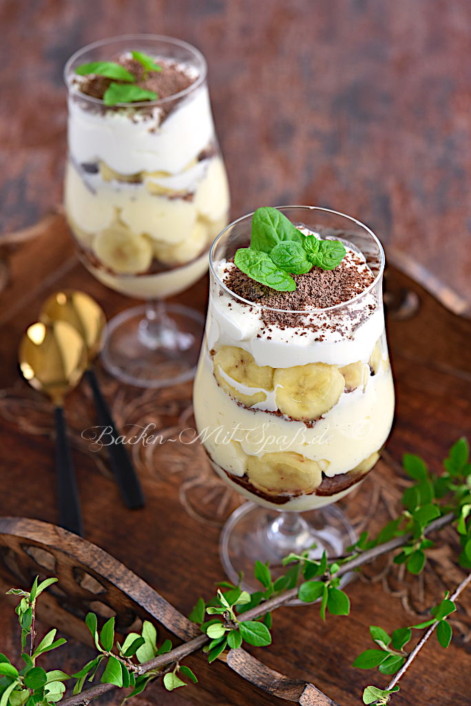 Bananen-Pudding-Dessert