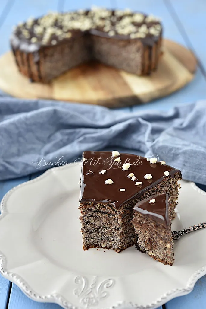 Mohnkuchen ohne Zucker, Gluten und Laktose