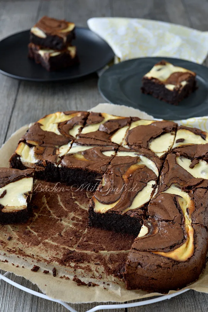 Käsekuchen-Brownies (glutenfrei)