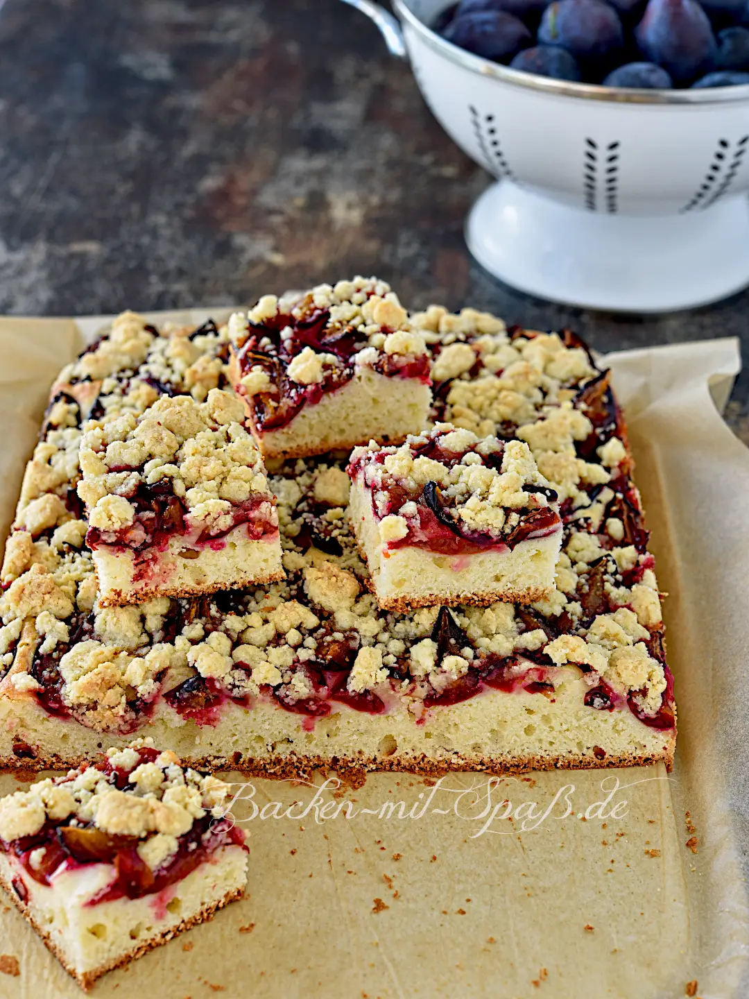 Zwetschgenkuchen mit Streuseln und Öl-Rührteig