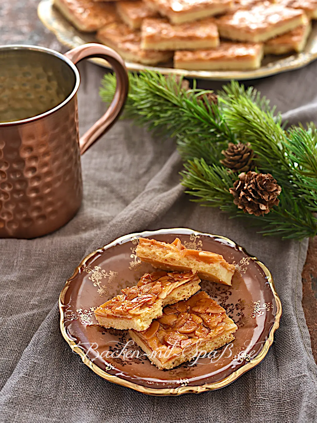 Bienenstich Plätzchen vom Blech