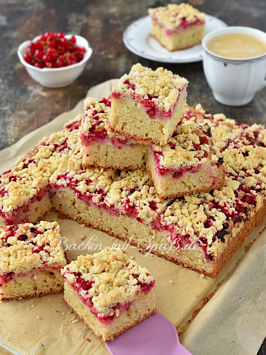 Johannisbeer-Buttermilch-Kuchen mit Streuseln Johannisbeer-Buttermilch-Kuchen mit Streuseln