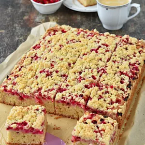 Johannisbeer-Buttermilch-Kuchen mit Streuseln