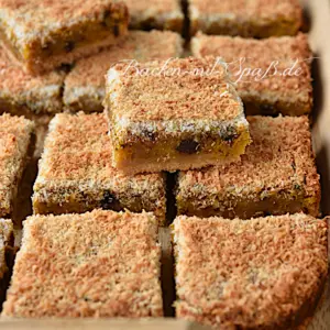 Kürbis-Apfel-Schnitten mit Kokosraspeln