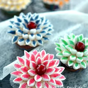 Bunte Blumen- Cupcakes