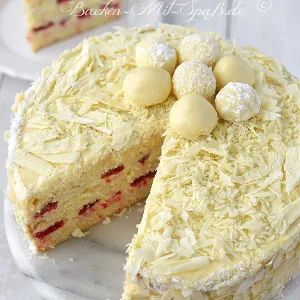 Weiße Schoko- Trüffel- Torte