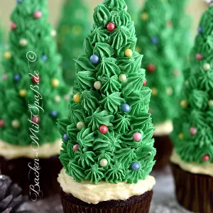 Weihnachtsbaum-Cupcakes