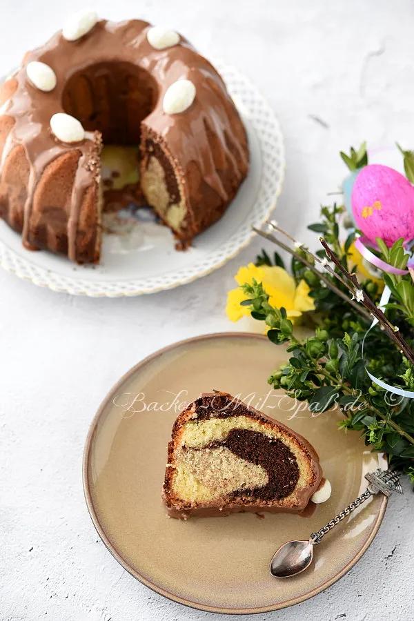 Orange- Nuss- Marmorkuchen