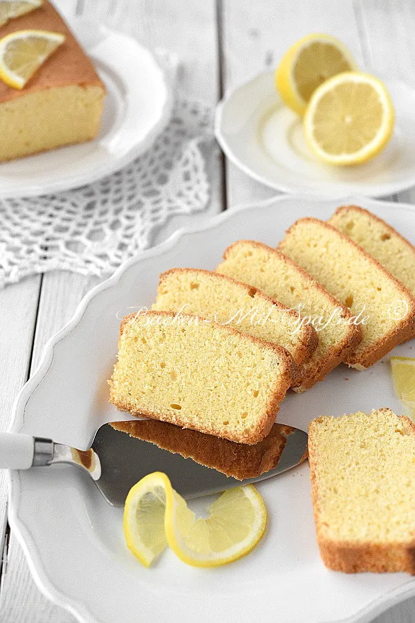 Zitronenkuchen ohne Gluten, Laktose und Zucker