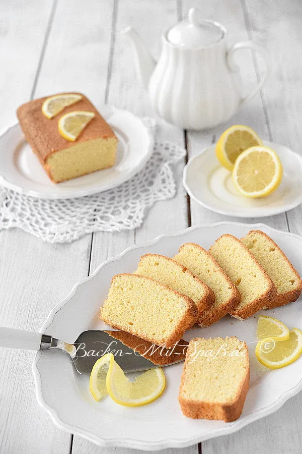 Zitronenkuchen ohne Gluten, Laktose und Zucker