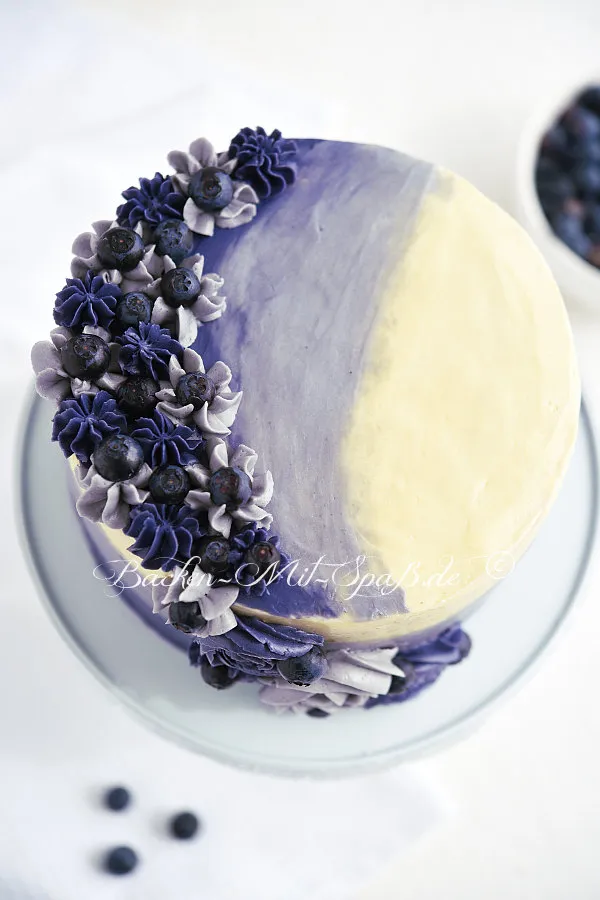 Ombre Torte mit Blaubeeren