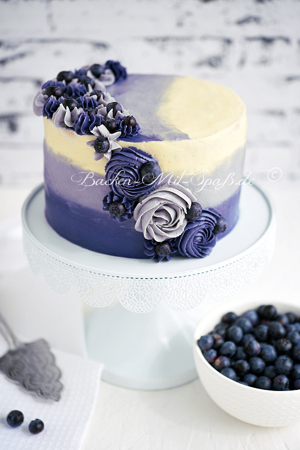 Ombre Torte mit Blaubeeren